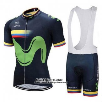 2018 Maillot Ciclismo Movistar Champion La colombie Manches Courtes et Cuissard